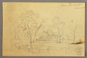House in the Woods by a Stream, April 1845