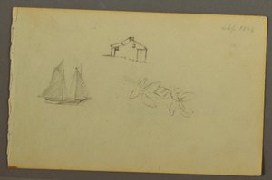 House, Sailboat, Plant, September 1844