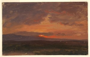 Hudson Valley, New York with Sun Setting Behind the Catskill Mountains, 1855–65 by Frederic Edwin Church