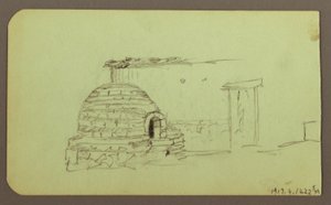 Itaccihuatl Peaks; Verso: Baking Oven, 1883 by Frederic Edwin Church