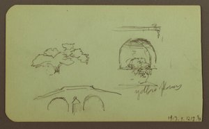 Landscape, Figure; Verso: Trees, Bridge, Plants, 1883 by Frederic Edwin Church
