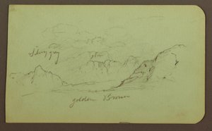 Landscape; Verso: Figures, Church, 1883 by Frederic Edwin Church