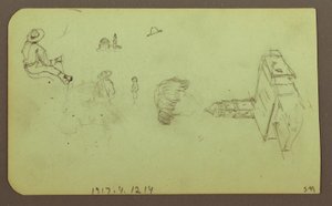 Landscape; Verso: Figures, Church, 1883
