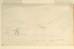 Landscape with Windmill, July 29, 1858 by Frederic Edwin Church