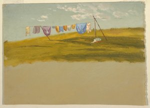 Laundry hung out to dry, ca. 1865–75