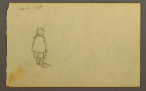 Little girl with bonnet from the back, 1845