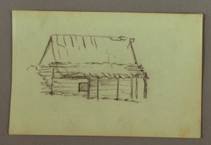 Log cabin, possibly 1856