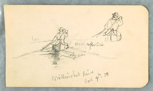 Man Paddling a Canoe on Millinoket River, October 4, 1878 by Frederic Edwin Church