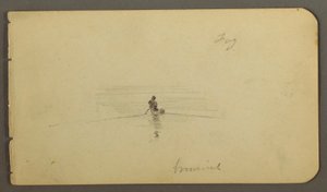 Man in canoe, possibly 1878 by Frederic Edwin Church