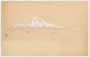 Mount Chimborazo from the House of Senior Pablo Bustamante, Riobamba, Ecuador, July 14, 1857 by Frederic Edwin Church