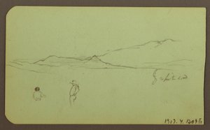 Mountain Landscape; Verso: Mountain Landscape, Figure, 1883 by Frederic Edwin Church
