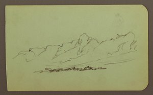 Mountain Landscape; Verso: Mountain Range, Figure, 1883