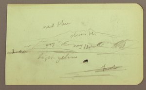 Mountain Landscape; Verso: Seated Figure, Mountain, 1883 by Frederic Edwin Church