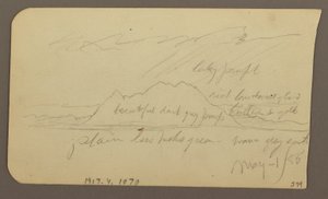 Mountain Peak; Verso: Rugged Range, May 1, 1885 by Frederic Edwin Church