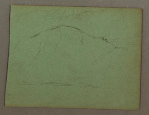 Mountain by shore, possibly 1856 by Frederic Edwin Church