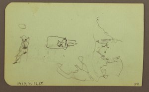 Mountains, Church; Verso: Figures, Church, 1883 by Frederic Edwin Church