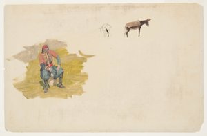 Near East, man; donkey, 1868-69 by Frederic Edwin Church