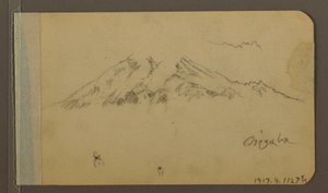 Peak of the Orizaba, figure; Verso: Plain and mountain ranges, 1889
