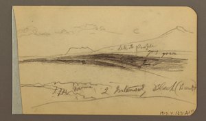 Plain, hill, town; Verso: Mountain Range, 1889