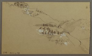 Right Part of a Sketch of El Yemen Valley, Arabia: Distant View, February 20, 1868 by Frederic Edwin Church