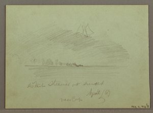 Rocks in front of Coastline, Rocky Cliffs by Coastline, April 1869 by Frederic Edwin Church