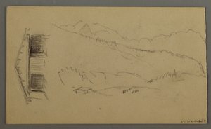 Rooftops, Gate, Mountain Peaks, August 1868