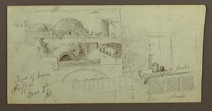 Rooftops overlooking sea, doorway of a house, March 7, 1868 by Frederic Edwin Church