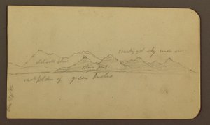 Rugged Mountain Across a Plain; Verso: Figures, Landscape, December 12, 1884