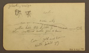 Rugged Mountain Across a Plain; Verso: Figures, Landscape, December 12, 1884