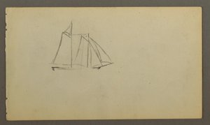 Sailboat Riding Waves, Possibly 1860
