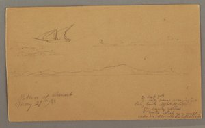 Sailship, Mountainous Coast, Islands, May 29, 1868