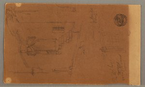 Side view of building, window, May 29, 1868