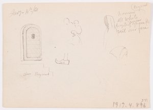 Sketches of a Domed Structure, Ship, and Stately House, January 1868