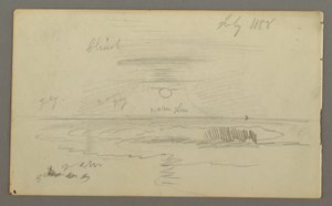 Sky with low sun over water, July 1858 by Frederic Edwin Church