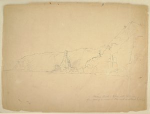 Statue Rock, September 1851 by Frederic Edwin Church