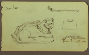 Statue of Lion, Skiff; Verso: Statue of Lion, December 1883 by Frederic Edwin Church