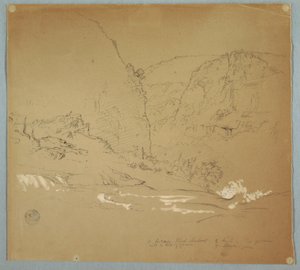 Stream Leading to the Rim of the Falls Near Hacienda Chillo, Ecuador, June 26, 1857
