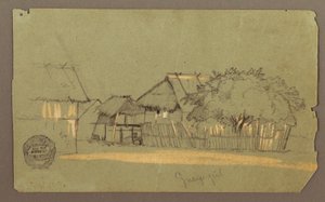 Street with Houses, Guayaquil, Ecuador, May 1857 by Frederic Edwin Church