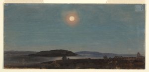 Sun or Moon Rising over Porcupine Islands, Bar Harbor, ca. 1860