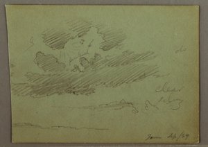 Sun Ray Behind Clouds, September 1869 by Frederic Edwin Church