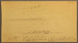 Sunset Over Hills, July 9, 1866 by Frederic Edwin Church