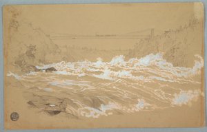 The Gorge, Niagara, Looking Toward the Suspension Bridge, ca. 1856–58