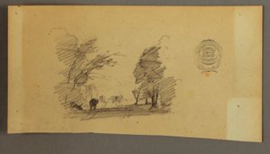 Three Cows on a Road in the Woods, ca. 1845 by Frederic Edwin Church