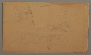 Timber House, Two Sailboats, Roof Studies, possibly 1868