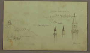 Tomb of a Hill, Three Minarets, May 1, 1868 by Frederic Edwin Church