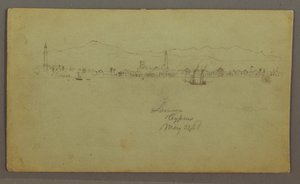 Town by the Coast, Mountain Range Behind, May 27, 1868