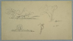 Trees, a Shore with Bushes and Trees, September 1876 by Frederic Edwin Church