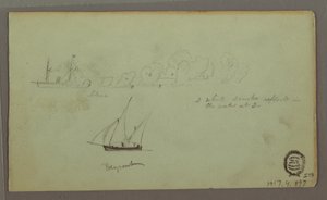 Two Studies of Fishermen with Rods and Torches, April 1868 by Frederic Edwin Church