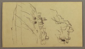 Two Studies of Town on a Mountain Top, possibly 1868–69 by Frederic Edwin Church