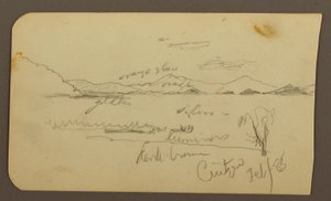 View Near Lake Shore, Cuitzeo; Verso: view near Lake Ahore, Cuitzeo, February 1885 by Frederic Edwin Church